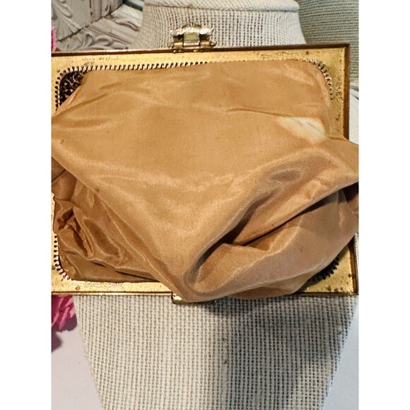 Whiting & Davis rare 1920s Gold Mesh Rhinestone Small Clutch Purse - Picture 14 of 14